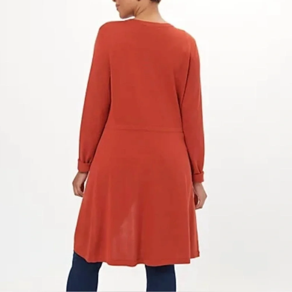 Isaac Mizrahi Orange Cardigan Sweater Button Down High Low Cut NWT size 1X - Picture 2 of 15